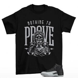 Proof Shirt Black To Match Jordan 12 Barons Wolf Grey Ct8013-010